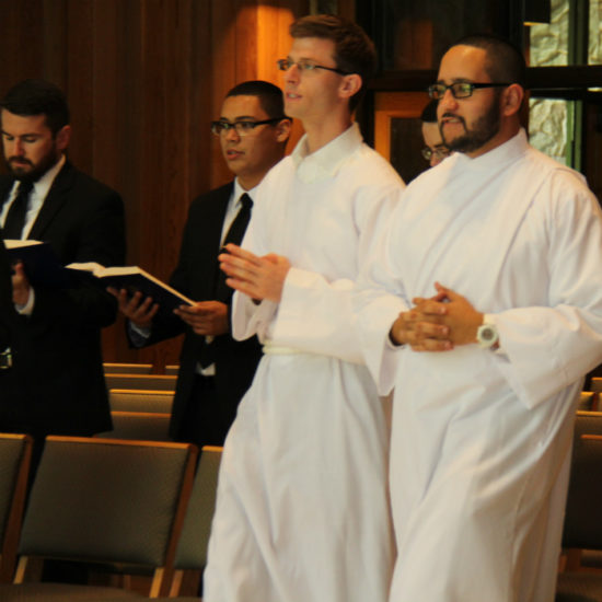 Seminarians at Mass.