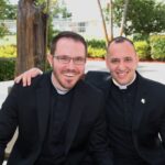 Seminarians Thomas Pringle and Adam Marchese arrive early to St. Joan of Arc Church in Boca Raton to participate in Mass of Ordination with main celebrant Bishop Frank J. Dewane, Bishop of Venice. The men were ordained to serve as transitional deacons as part of their final steps on their journeys to the priesthood photo