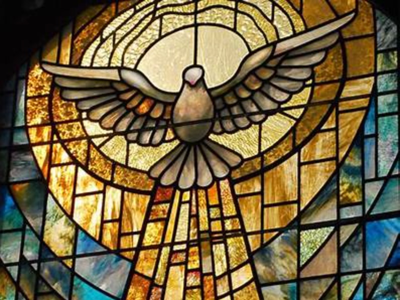 Holy Spirit stain glass image