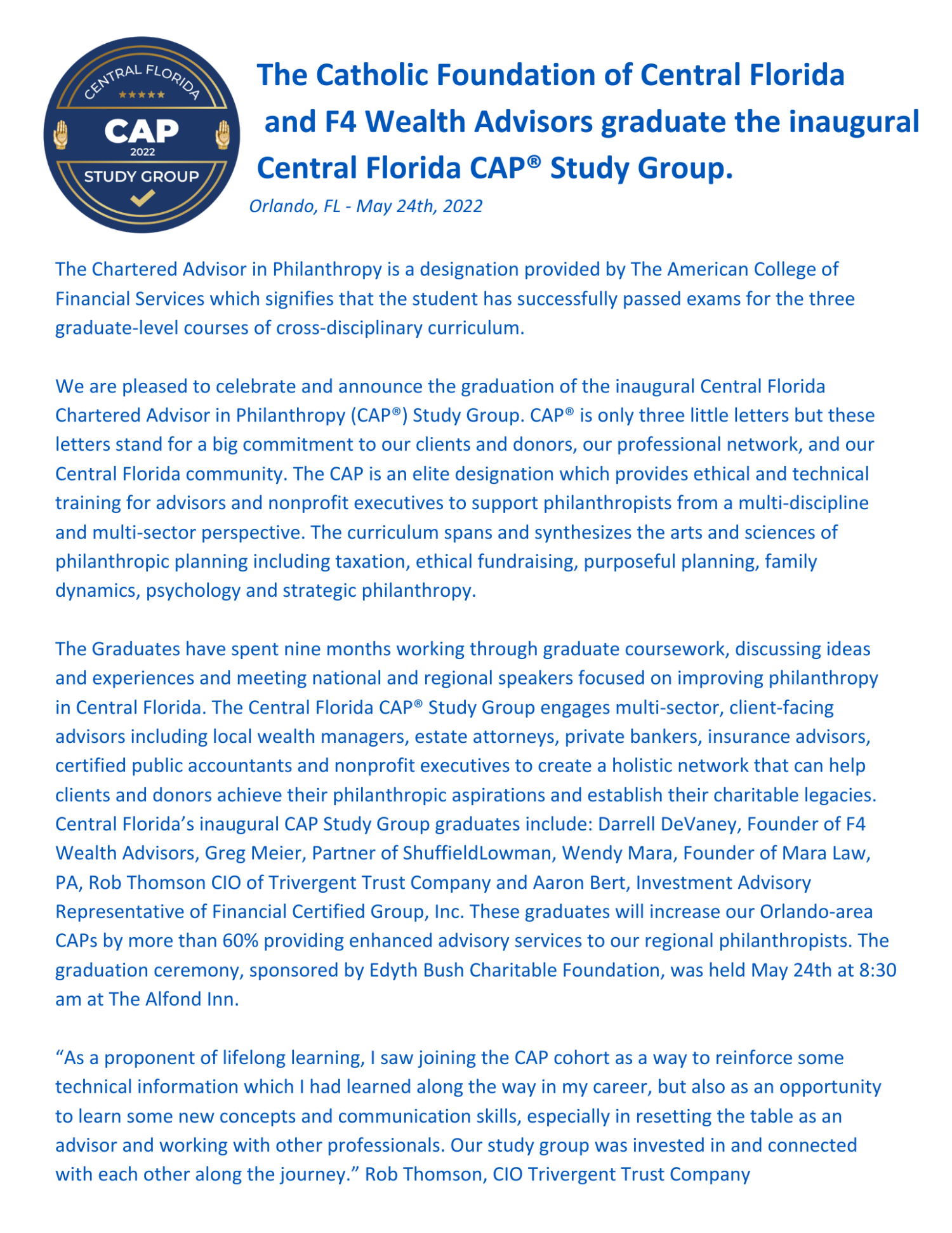 CAP Study Group - Catholic Foundation Central
