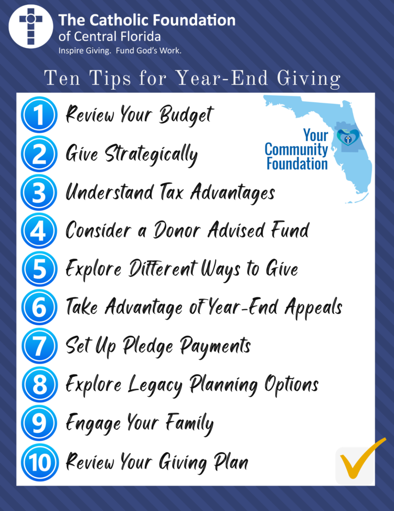 Catholic Foundation of Central Florida Ten Tips for Year-End Giving